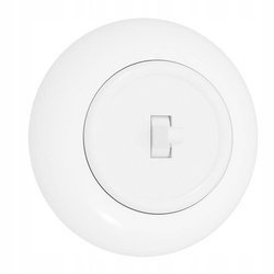 Włącznik krzyżowy podtynkowy biały z ramką Retro