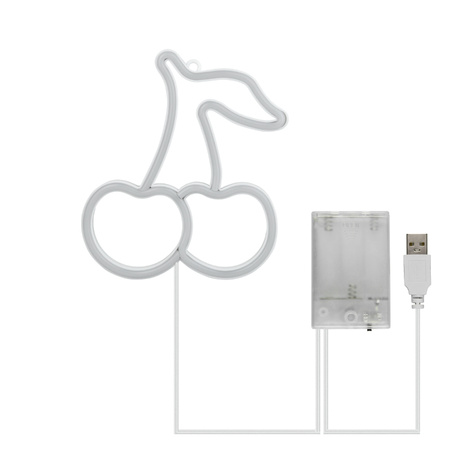 Dekoracja świetlna Neon LED "czereśnia", 19 x 22,5 cm