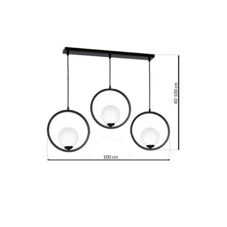 Lampa wisząca BOSTON 3xE14 czarna