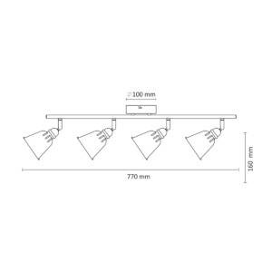 Lampa ruchoma ścienno-sufitowa FIONA-4 Czarna E14x4