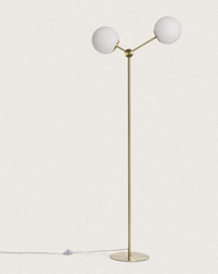 Lampa Podłogowa z Metalu i Szkła Moonlight 2 Pkt złota