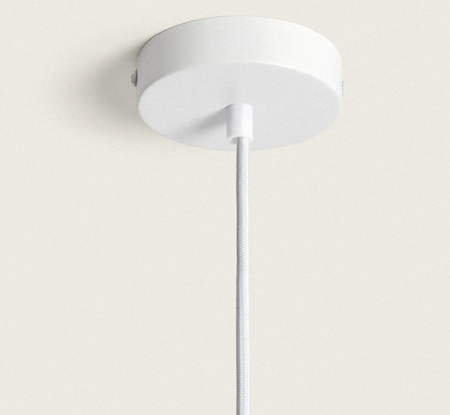 Lampa Wisząca z Metalu i Tkaniny Ayla pastelowy róż 45cm
