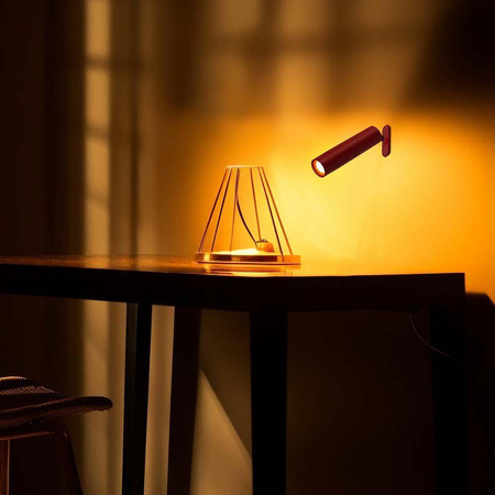 Lampka Biurkowa V-TAC 4w1 37cm Kinkiet Klips Latarka 3W LED Czerwona 