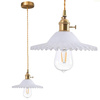 Lampa wisząca szklana płaska BALERINA mleczna 1xE27