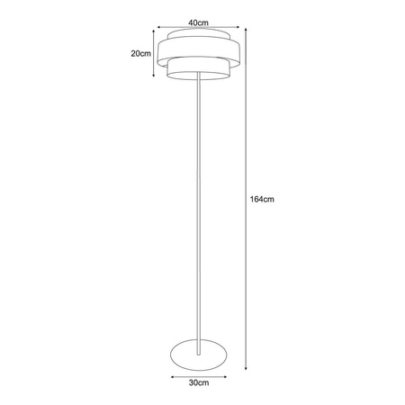 Wysoka lampa podłogowa do salonu, z abażurem K-5285 z serii AMOS