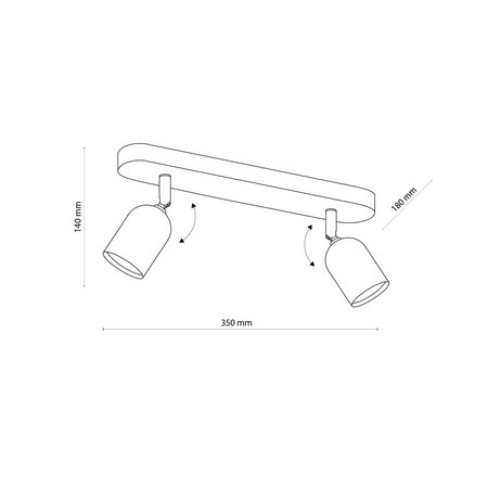Lampa sufitowa TOP Black 2xGU10