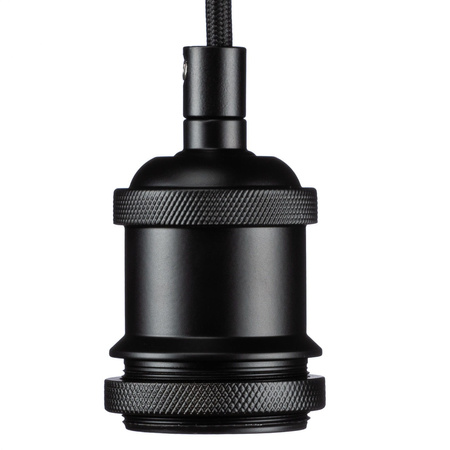 Lampa wisząca zawieś z oprawą matowa czerń do lampy E27