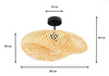 Lampa sufitowa bambusowa duża czarna NUSA 80cm 1xE27