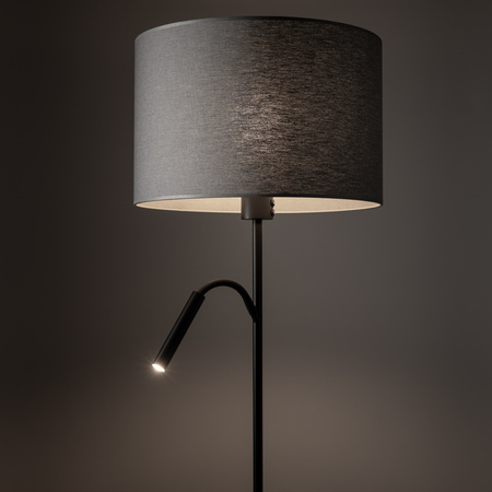 Nowodvorski Lampa podłogowa z lampką do czytania szara HOTEL PLUS 