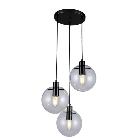 Puerto 3 lampa wisząca czarna LP-004/3P BK
