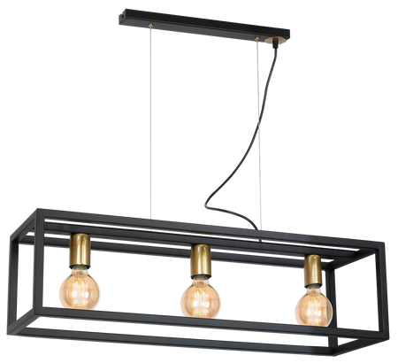 Lampa wisząca metalowa CAGE 3xE27 czarny