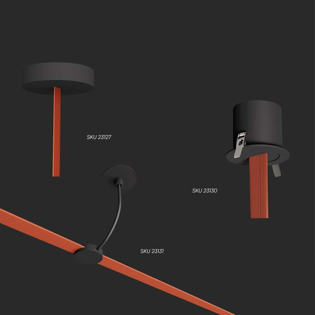 Oprawa Spot Szynosystem Taśmowy 48V V-TAC 20W LED 120st Czarny VT-41120 3000K 1200lm 3 Lata Gwarancji
