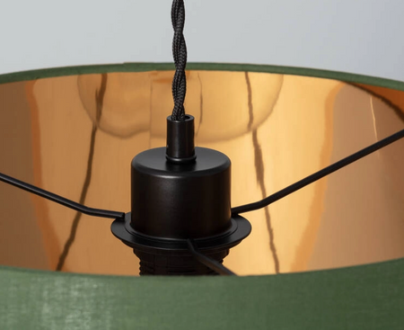 Lampa Wisząca z Tkaniny Baharia zielono złota