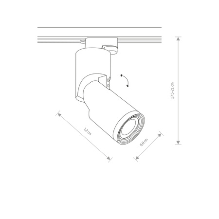 Nowodvorski Lampa do szynoprzewodów czarna PROFILE MIKE 