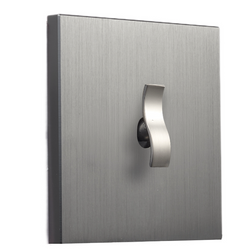 Włącznik podtynkowy krzyżowy TOGGLICA WAVE kwadratowy NIKIEL SZCZOTKOWANY