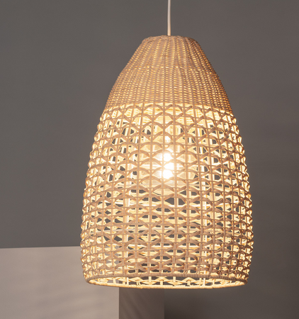 Rattanowa Lampa wisząca pleciona E27 naturalna Boho