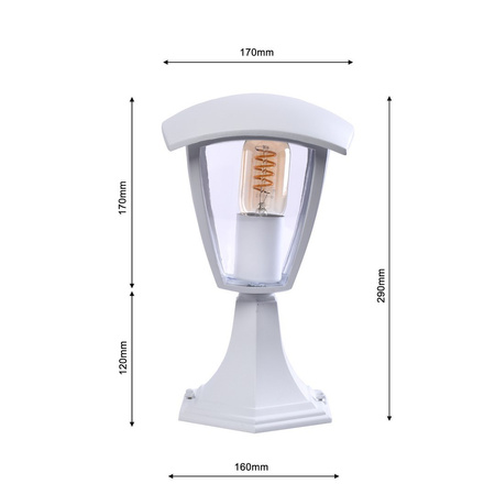 Lampa ogrodowa stojąca FOX WHITE 1xE27 30cm