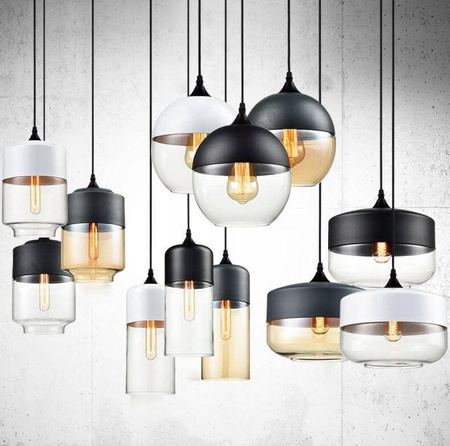 Lampa sufitowa wisząca szklana modern tuba LED