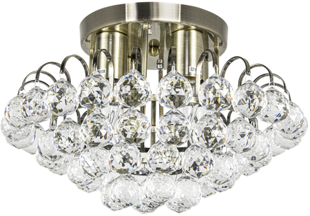 Lampa sufitowa Monaco 4xE27 mosiądz kryształki 