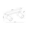 Tk Lighting NEX BLACK lampa sufitowa  2XGU10 