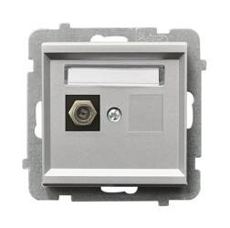 Gniazdo antenowe typu F pojedyncze Ospel Sonata Srebrny Mat