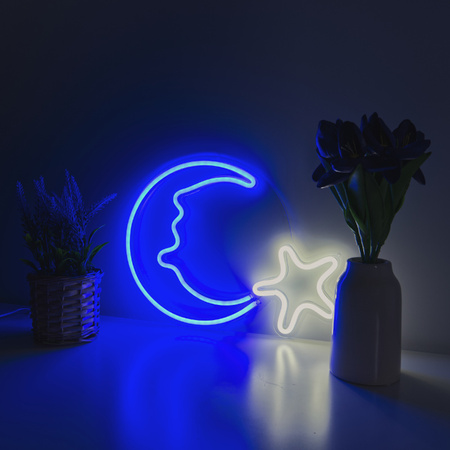 Dekoracja świetlna Neon LED "księżyc", 38 x 28,5 cm