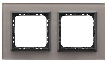 Ramka podwójna Ospel Sona Szare Szkło