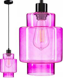 Lampa wisząca szklana różowa nowoczesna EP017
