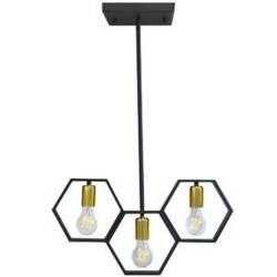 Lampa wisząca HONEY-3 czarno-złota E27x3