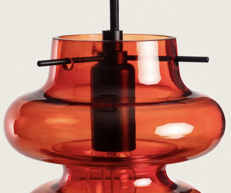 Szklana Lampa Wisząca TELDER czerwona