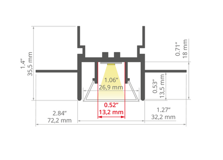 Profil do LED FOLED Kluś do sufitów napinanych srebrny surowy 2m