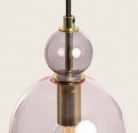 Lampa Wisząca z Metalu i Szkła Mono-Baudelaire 1xE14 Pudrowy Róż