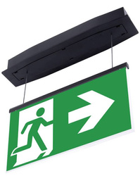 Oprawa ewakuacyjna podtynkowa SUPREMA D-std CB IP54 PT-S [BLK] / współpraca z centralną baterią / 94630