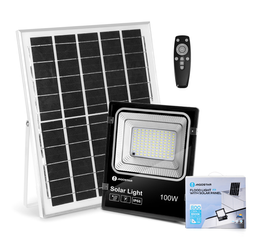 Naświetlacz Solarny LED 100W 800lm 6500K z pilotem