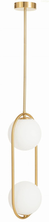 Lampa wisząca złota Milano Ring podwójna mleczne kule 2xE14