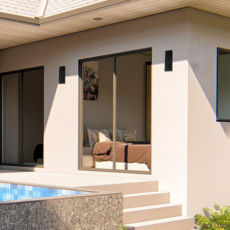 Kinkiet Ścienny V-TAC 8W LED Czarny IP65 85x250mm VT-91008 4000K 1120lm