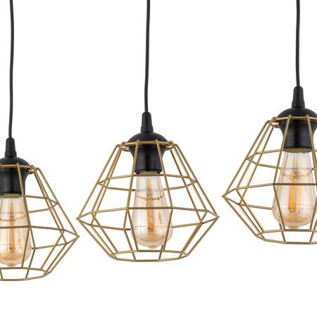 Lampa wisząca DIAMOND NEW BLACK/GOLD 3xE27