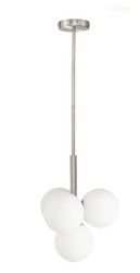 Lampa wisząca silver Milano Bubbles mleczne kule 4xE14