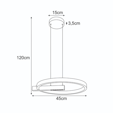 Stylowa lampa wisząca LED, złoty okrąg 40 cm K-8232 z serii METIS
