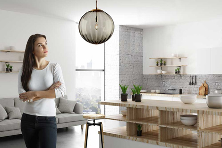Lampa wisząca sufitowa szklana PANDORA szara