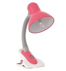 Lampka biurkowa zaciskowa różowa z klipsem 1 x E27