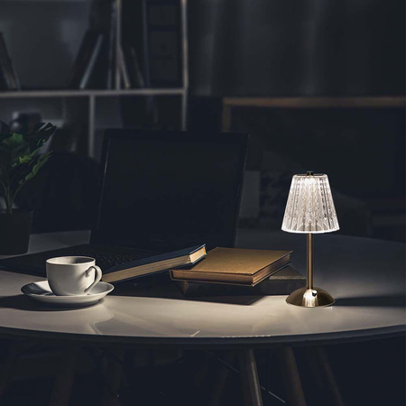 Lampka Biurkowa Nocna V-TAC 3W LED 29cm Ładowanie USB Ściemnianie Piaskowy Brąz VT-1033 3000K-6000K 210lm