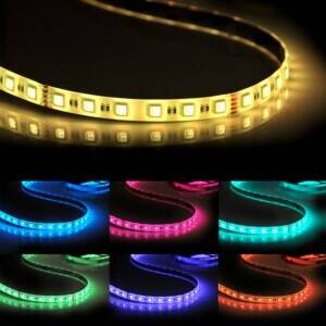 Zestaw taśma LED 24V 5m RGB+4000K IP65 pilot, zasilacz, sterownik