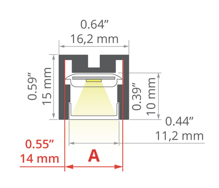 Profil PDS-ZM-PLUS, anodowany, srebrny, 1000 mm
