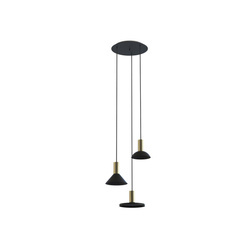 Nowodvorski Lampa wisząca metalowa czarna mosiądz HERMANOS