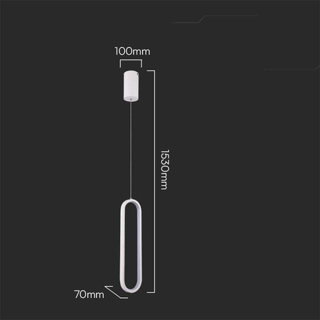 Oprawa Zwieszana V-TAC 13W LED Biała VT-7829 3000K 1500lm