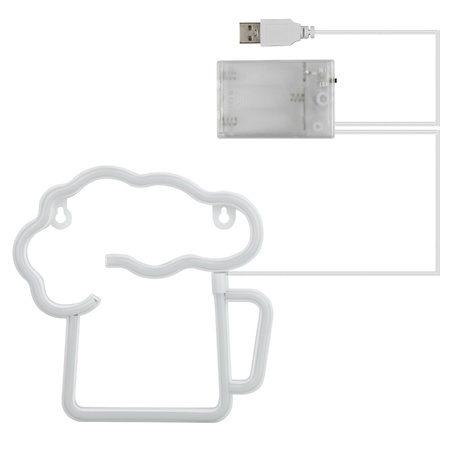 Dekoracja świetlna Neon LED piwo 20 x 20 cm