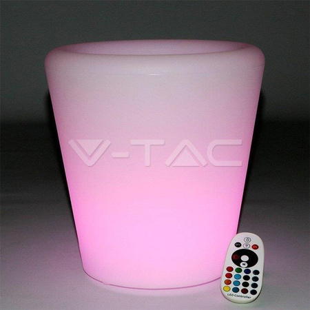 Oprawa Ogrodowa V-TAC LED Donica Pojemnik 28cm Ładowanie Pilot VT-7805 RGBW 18lm