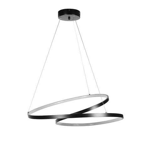 Lampa dekoracyjna wisząca led 60W czarna sterowana pilotem