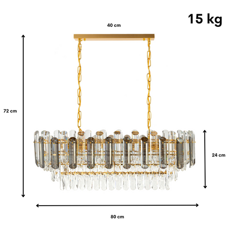 Lampa kryształowa luksusowa żyrandol Luxury Gold Grey WSC023